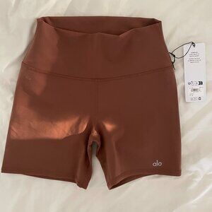 ALO Yoga Women's Bike Shorts in Brown